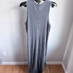 Thread and Supply Waffle Knit Ribbed Body Con Sleeveless Maxi Dress Women's L Gray Size L Photo 1
