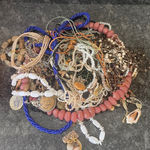 Bag of Miscellaneous Vintage and Costume Jewelry Gold Photo 0