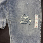 Old Navy  Extra High Rise Sky-Hi Straight Jeans Preppy Distressed Denim Sz 26 NWT Photo 3