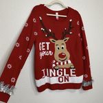 No Boundaries  Get Your Jingle On Red Crewneck Sweater Photo 3