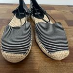 Eileen Fisher  Womens Lee Striped Canvas Espadrille Flat 9.5 Black White Ballet Photo 6