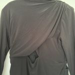 EXPRESS NWT  Ruched Mock Neck Strong Shoulder Back Cutout Mini Dress Black Sz XL Photo 11