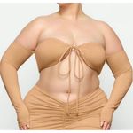 SKIMS  Long Sleeve Bikini Top Ochre Size Medium Photo 1