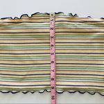 BP Multicolor Stripe Ribbed Lettuce Hem Crop Tube Top Large Photo 2