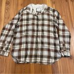 American Eagle  Women’s Oversized Plaid Flannel Button Up Collar size Medium Photo 0