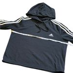 Adidas  women’s Essentials 3- stripes French Terry Cropped‎ hoodie black size M Photo 3