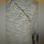 Liz Claiborne Light Blue and White Striped Top Photo 2