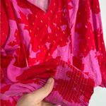 Sugar Lips  Red & Pink Floral Sparkle Tassel Blouse Photo 4