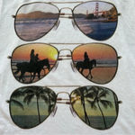 Bella Canvas  Womens White Graphic Sunglasses Beachy Shades Muscle Tank T… Photo 1