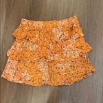 Floral Orange Tiered Ruffle Skirt Photo 3