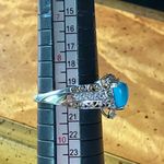 Sleeping Beauty Turquoise Sterling Silver Victorian Style Ring Size 9 Photo 7