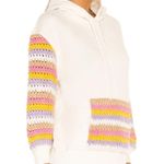 Alice + Olivia Nisa crochet sleeve pocket hoodie sweatshirt Sz XS off white Photo 1
