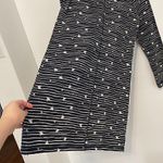 Talbots T BY  Long Sleeve Mixed Print Dress Navy Blue Cream Striped Floral Cotton Photo 10