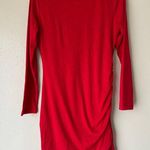 Btfbm Red Long Sleeve Side Ruched Mini Dress Size Medium Photo 1