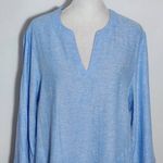 Lands' End Blue Linen Tunic NWT Size Medium Preppy Blue Tunic Photo 2
