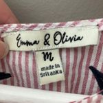 Emma & Olivia Bell Sleeve Star Embroidered Blouse Sz Medium Blue Photo 3