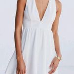 Lucca Couture lucca urban outfitters white sleeveless plunging neckline mini dress women xs Photo 0