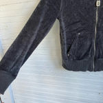 Michael Kors MICHAEL Gray Velour Zip Up Jacket Size Small Flawed Photo 3