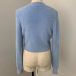 Kendall Lane Baby Blue Cropped Fuzzy Cardigan Photo 1