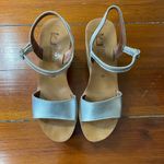 K Jacques Josy Cork Wedge Sandal in Matte Metallic Beige and Tan ~ Size 40 Silver Photo 8