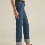 Favorite Daughter Valentina High Rise Straight Cuffed Jeans Manchester Denim 26 Blue Photo 5