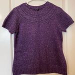 Daisy Fuentes  Purlple Short Sleeve Sweater Top Petite Large Photo 0