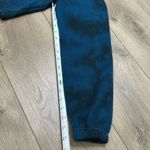 True Religion Foil Logo V Neck Crop Long Sleeve Sweatshirt Blue Poseidon Small Photo 9