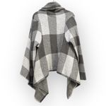 Pink Lily Gray Plaid Open Front Waterfall Cardigan – Size Medium Photo 1