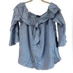 Shinestar NWT PINSTRIPE OFF SHOULDER BLOUSE Photo 0