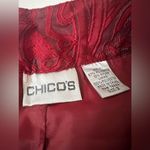  Blazer Jacket Red Textured Long Sleeve Button Up Faux Pockets Chicos 2 Photo 8