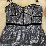 Little Mistress Silver & Black Metallic Sequined Sleeveless Maxi Dress NWT Sz 10 Photo 11