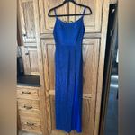 B Darlin  Womens Juniors Blue Sparkle Leg Slit Evening Gown Dress‎ SIZE 3/4 Photo 1