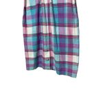 Nell Flowers Vintage Plaid Skirt Button Front Cotton Purple Blue Pink White Sz 6 Photo 6