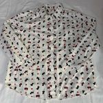Blair White Long Sleeve Top Scottie Dogs Valentine Heart Casual Size Medium Photo 0