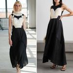 Altuzarra Apollonia Crochet Bustier Linen Silk Maxi Dress Black Size 34FR (2 US) Photo 3