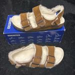 Birkenstock  Milano chestnut suede fur winter sandals shoes new  Photo 6