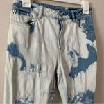 Ava All Saints Straight High Rise Straight Jeans Raw Hem Bleached Womens Size 26 Photo 2