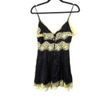 Alice + Olivia  Zaira Lace Trim Mini Dress Black/Lime Punch Sz 2 Photo 3