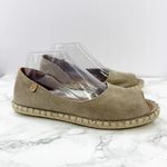 Verbenas Espadrille Stone Suede Peep Toe Sandals Size 39 Size 8.5 Photo 3