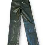 Emory park Women's Faux Leather Pants w/ Pockets Size S Olive Green Straight Leg Photo 6