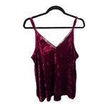 Torrid Crushed Velvet Lace Trim V-Neck Cami in Berry Romance | 0 (Large - 12) Photo 2
