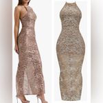 House Of CB NEW   Giada Beaded Halter rose gold Gown SZ XS Photo 2