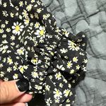 In Bloom  size medium peasant blouse daisy pattern black lace panel tasseled neck Photo 13