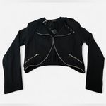 NWT Michael Vintage y2k Blazer Women’s M Black Long Sleeve Open Drape Front Size M Photo 3