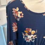 French Grey  Murphy XL Maternity Navy Blue Floral Brushed Knit Dress Photo 4