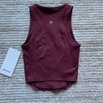 Lululemon Soft Sueded Crewneck Cropped Tank Garnet NWT Photo 2