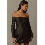 Hutch  Long Sleeve Off-The-Shoulder Mini Dress Black Size 10 New Photo 1