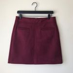 Loft Burgundy Suede Mini Skirt Photo 2
