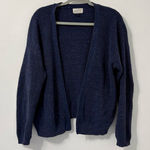 Universal Threads  Blue Waffle Knit Cardigan Organic Cotton Blend Sweater Sz L Photo 0