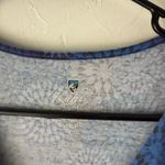 Kuhl Blue Geometric Print Cowl Neck Dress L Organic Cotton Stretch Casual Photo 4